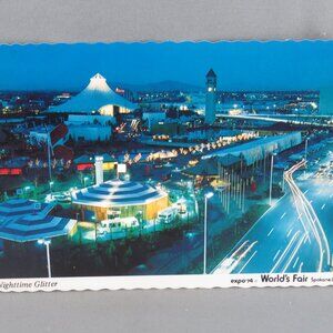 Vintage Postcard - Expo 1974 at Night - Continental Card